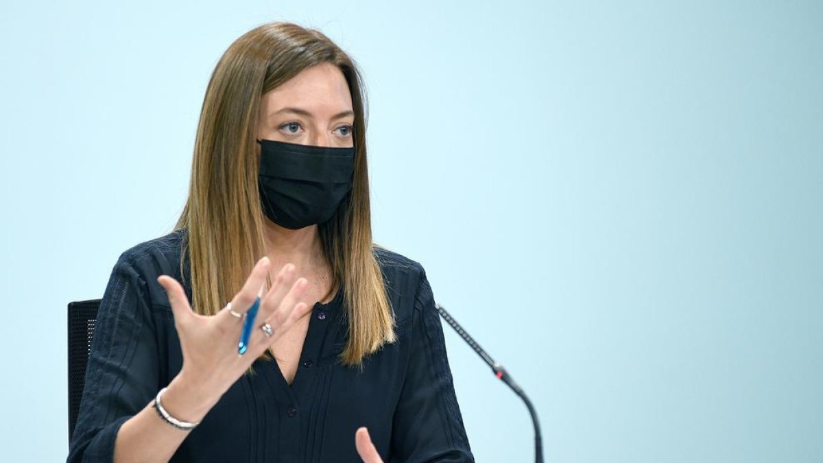 Helena Mas en la compareixença d'aquest migdia