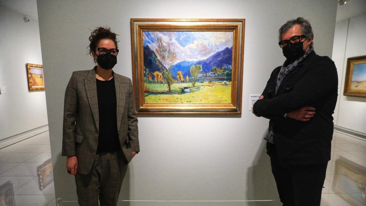 Els co-comissaris de la mostra en la presentació d'aquest matí