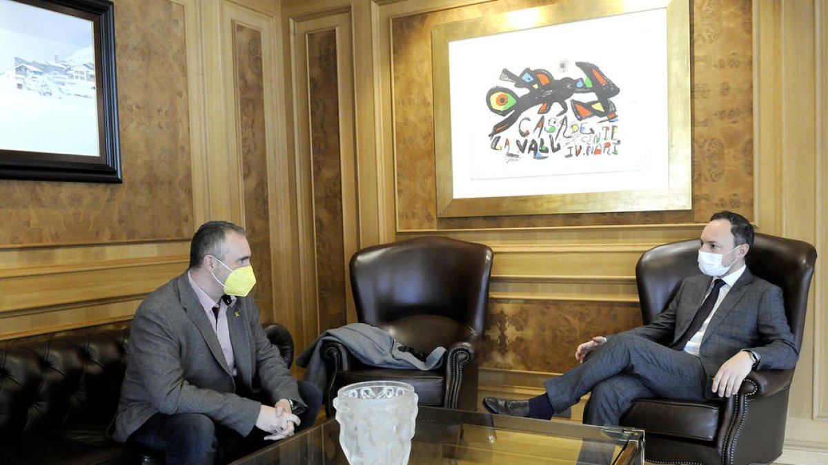 Xavier Espot i Jordi Fàbrega, en la trobada d'avui.