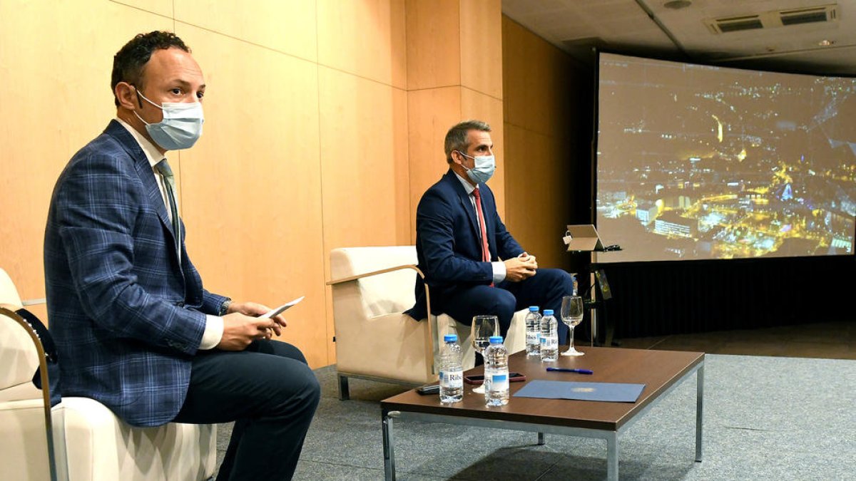 Espot i Marquina, durant la presentació de la iniciativa