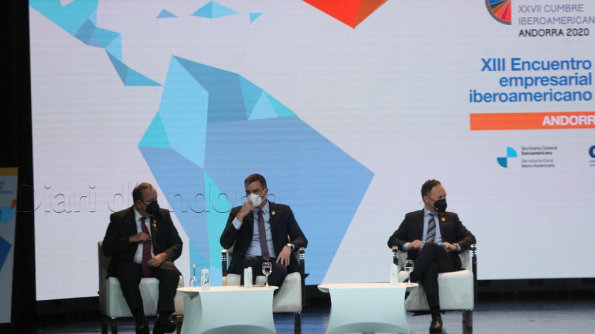 El cap de Govern, Xavier Espot durant la rebuda dels caps d'Estat i de Govern