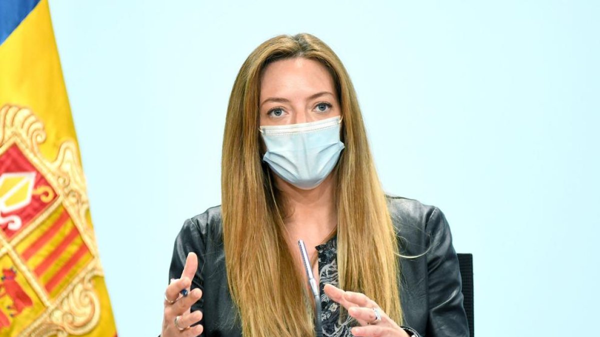 Helena Mas en la compareixença d'aquest migdia