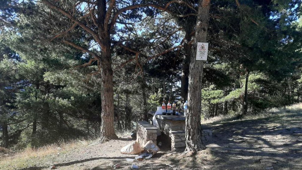 La zona on es va fer el 'botelló'