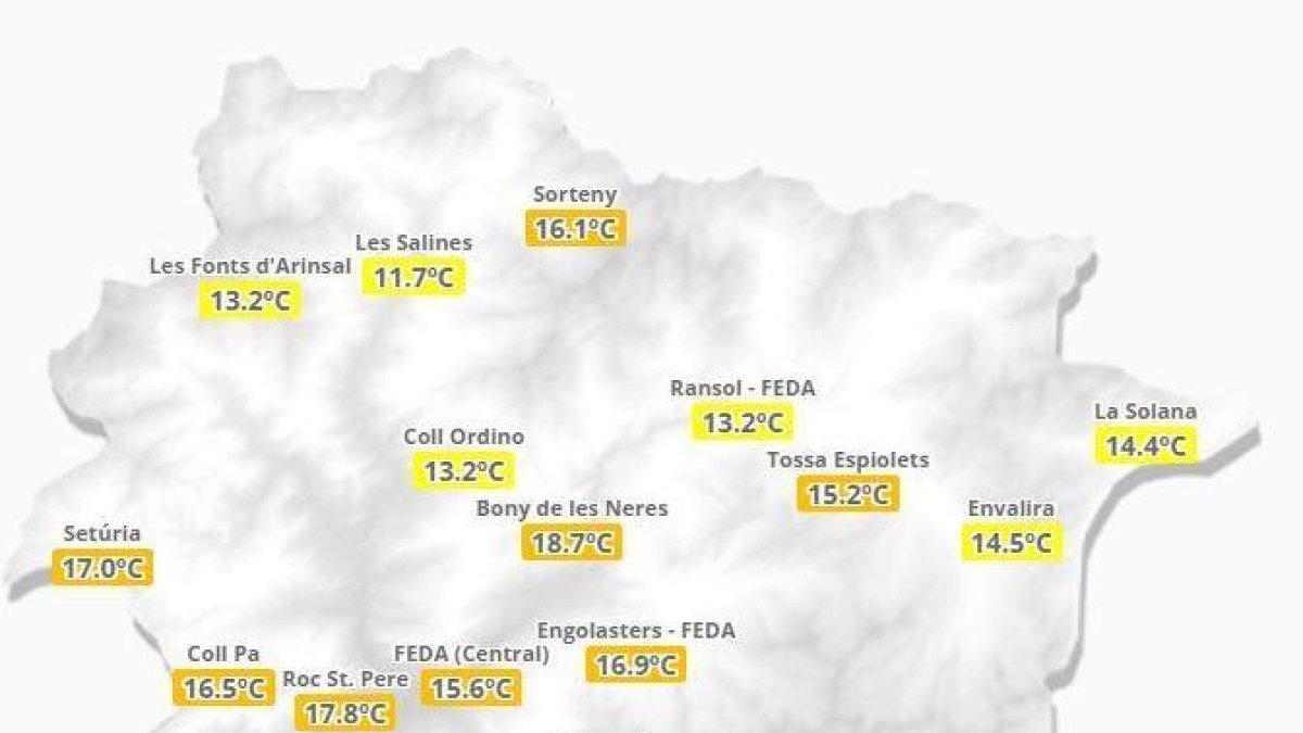 A les Fonts, a Arinsal s'ha arribat a una temperatura mínima de 10,7Cº
