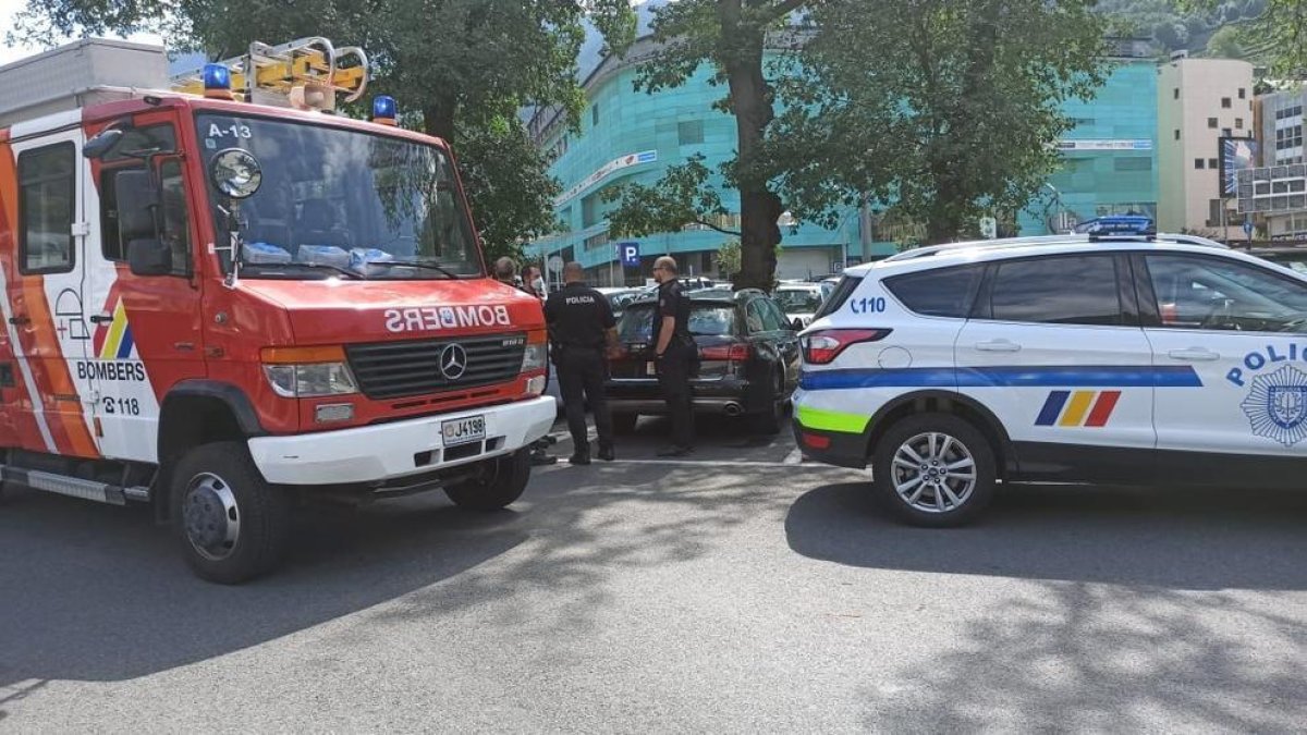 Bombers i policia s'han traslladat al lloc on estava el gos tancat