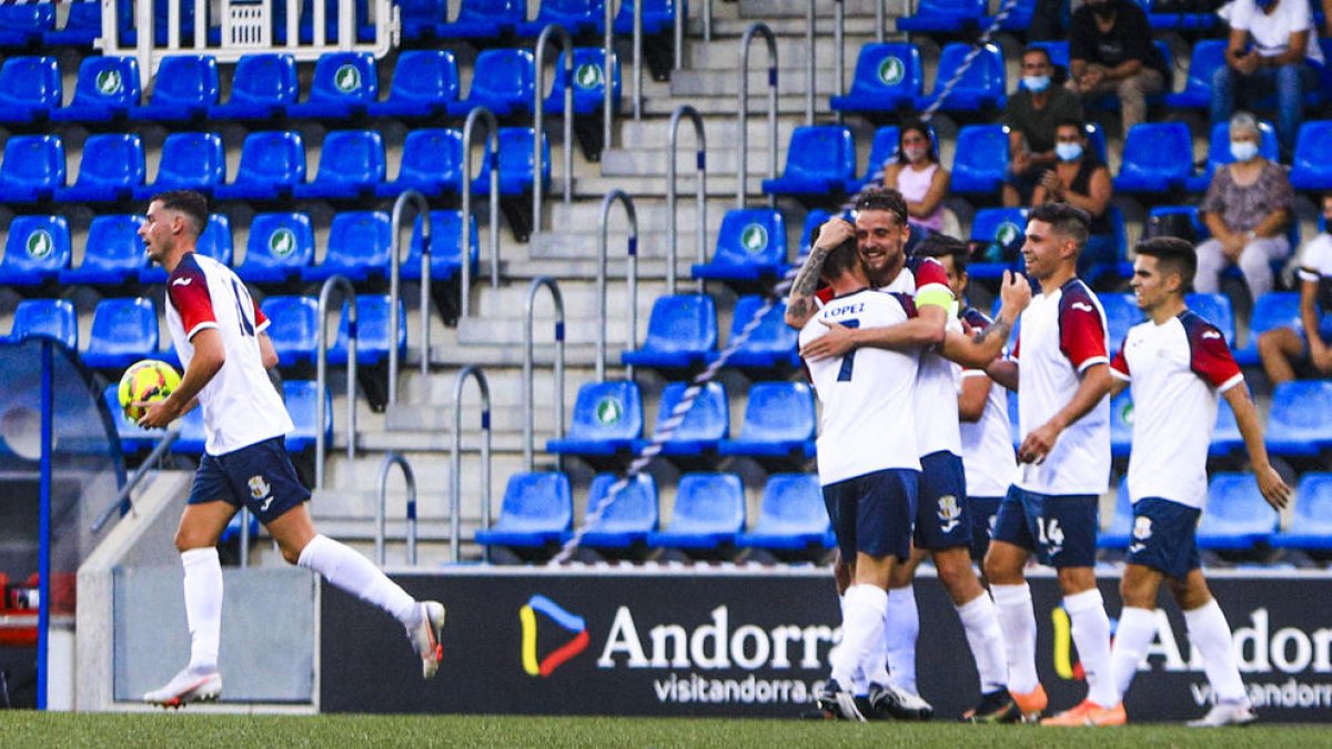 Celebració del gol de Guillaume