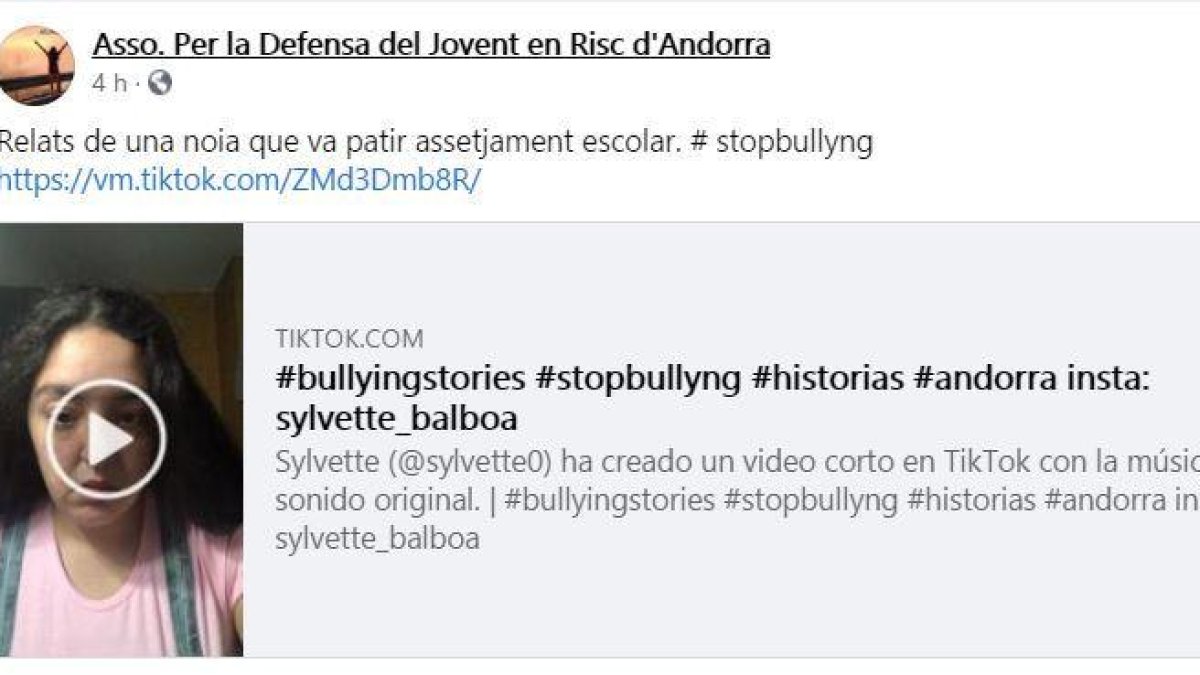 Sylvette Balboa explica a Tik Tok que va patir bullying