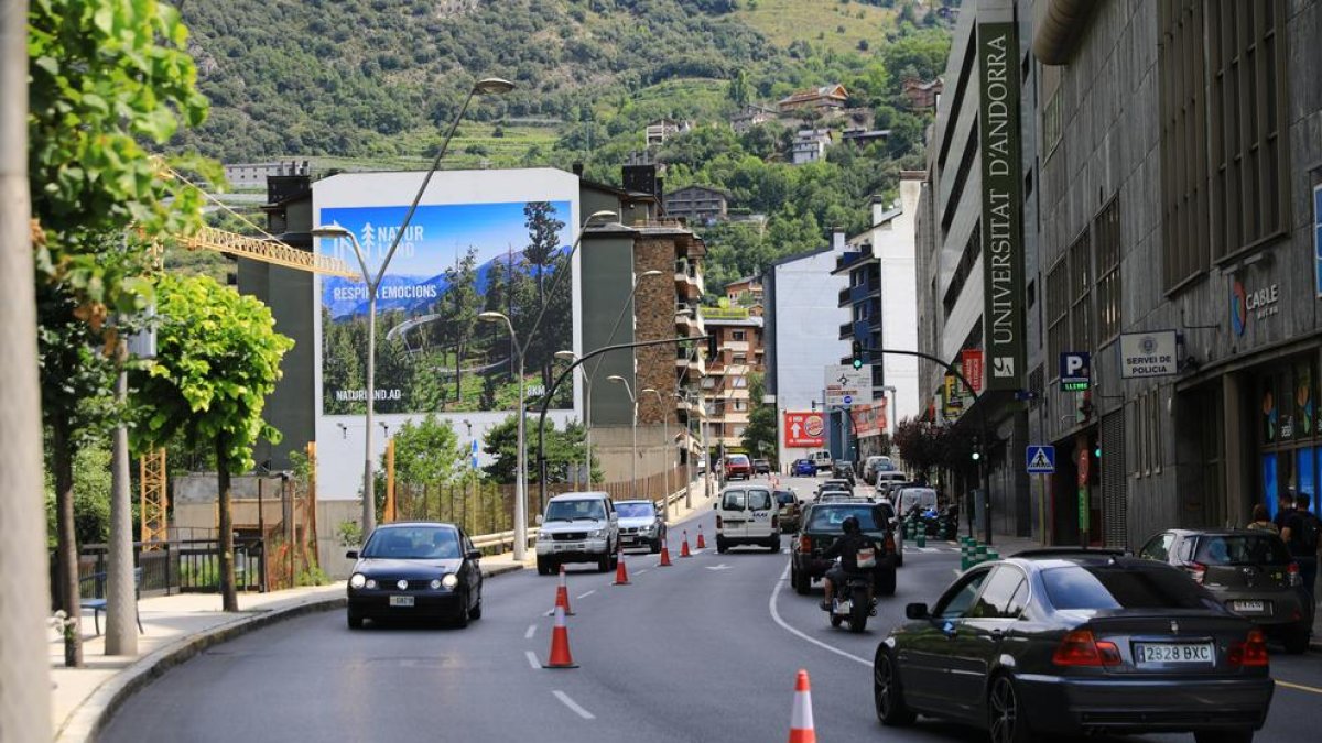Els dos carrils de pujada avui a Sant Julià