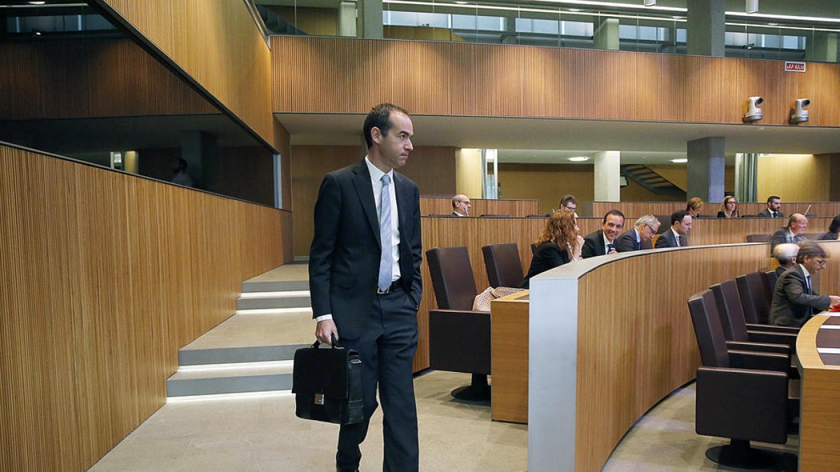 L'exministre Jordi Alcobé al Consell General el maig del 2016.