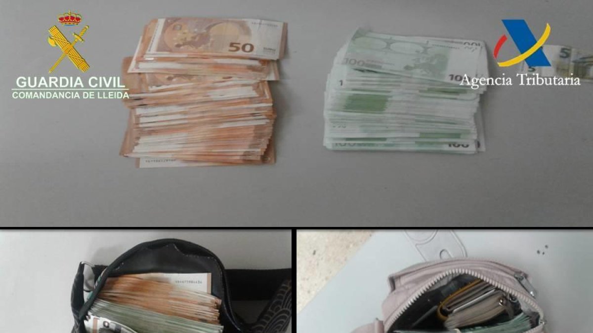 Els agents del cos espanyol va confiscar els diners al recinte de la Farga de Moles