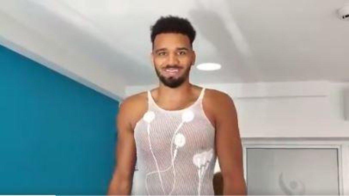 Amine Noua durant les proves d'aquest matí