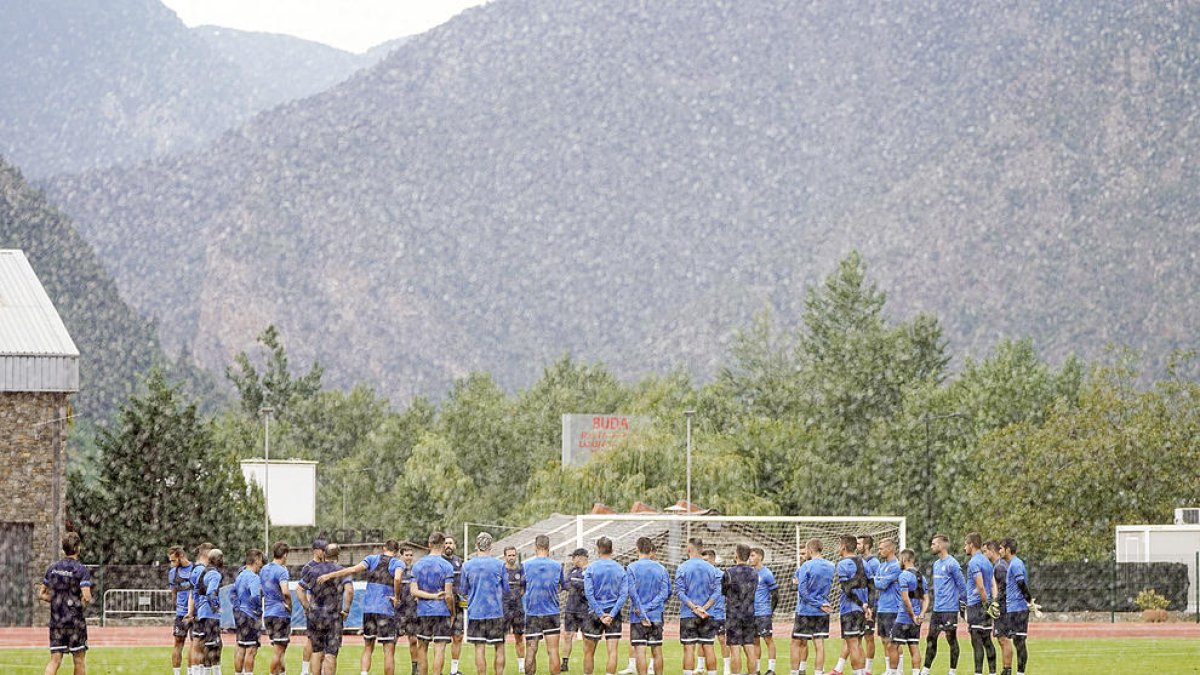 L'FC Andorra ha entrenat aquesta setmana a l'Estadi Comunal.