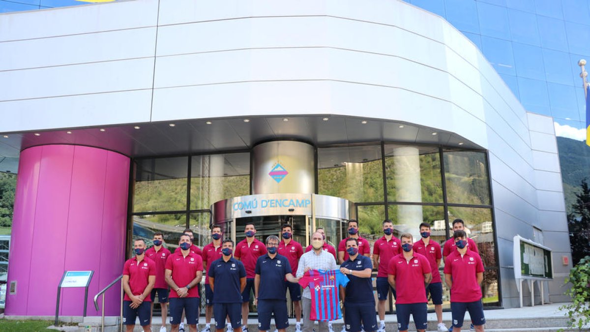 Recepció del comú d'Encamp a l'equip d'hoquei blaugrana.