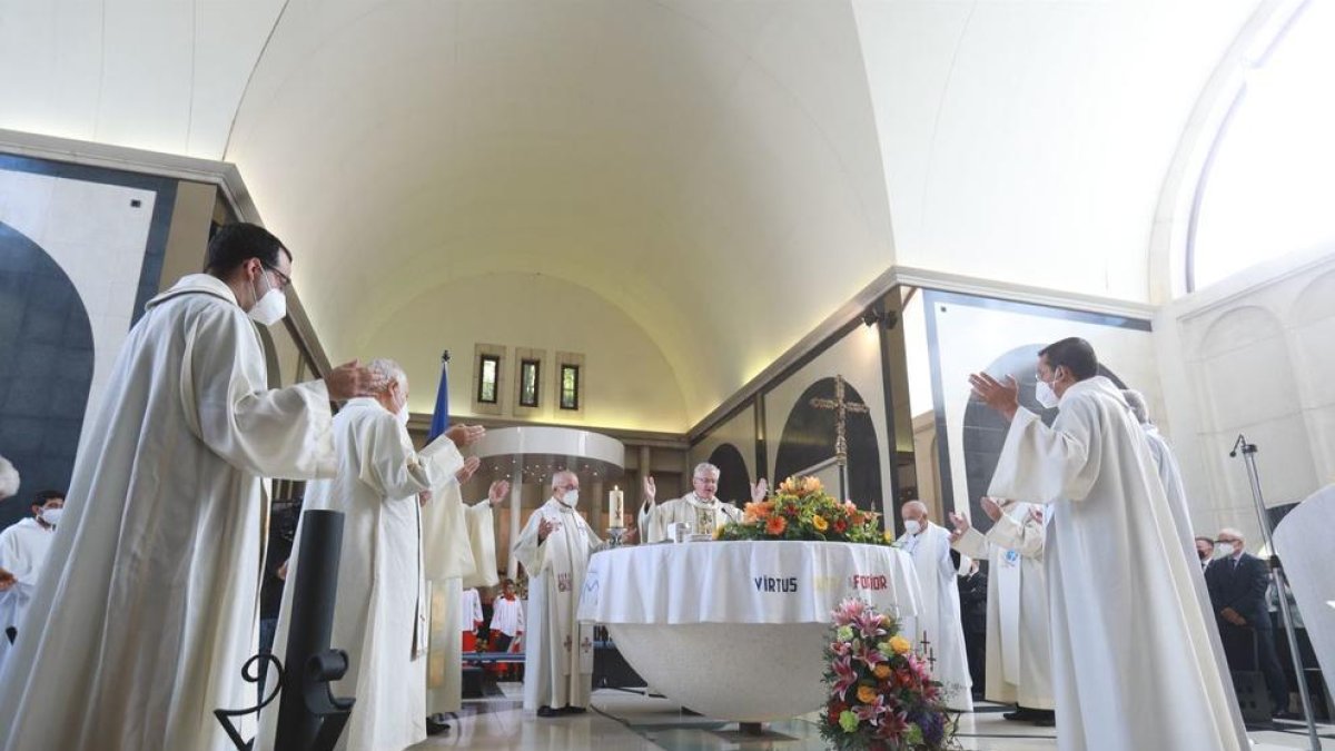 El copríncep episcopal durant la seva homilia a l'Ofici de Meritxell