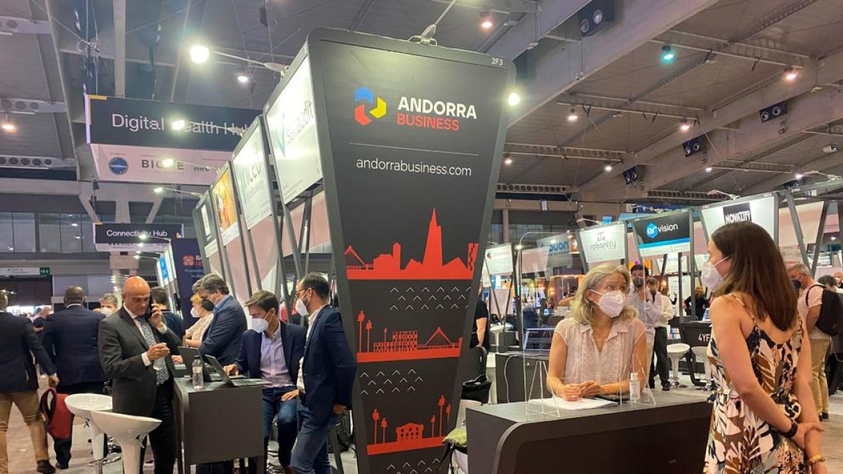Andorra Business a l'espai que ocupa al Mobile World Congress