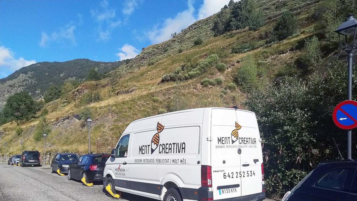 Filera de vehicles sancionats aquest dissabte.