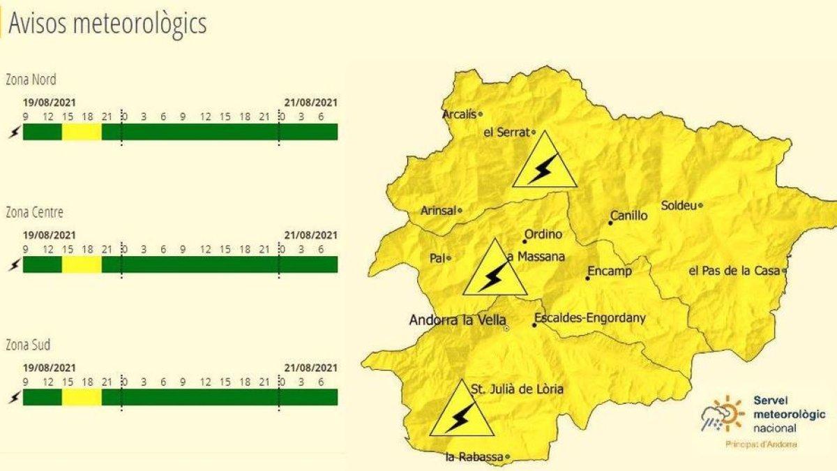 Les pluges es traslladaran de nord a sud