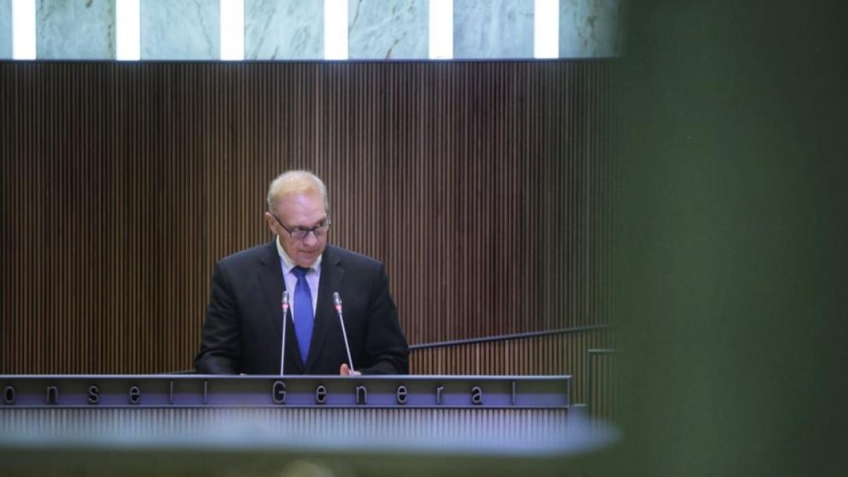Josep Pintat en la intervenció avui al Consell General