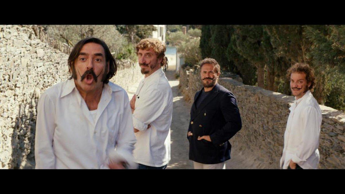 Els actors Nicolas Cazalé, Ivan Massagué i José García.