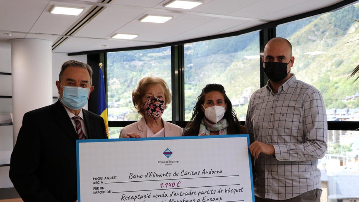 El comú d'Encamp dona 1.140 euros a Càritas