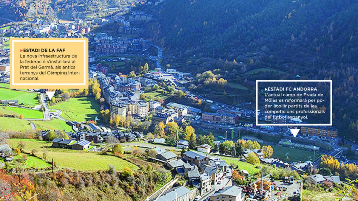 Vista panoràmica d'Encamp, on es construirà la ciutat esportiva MoraBanc.
