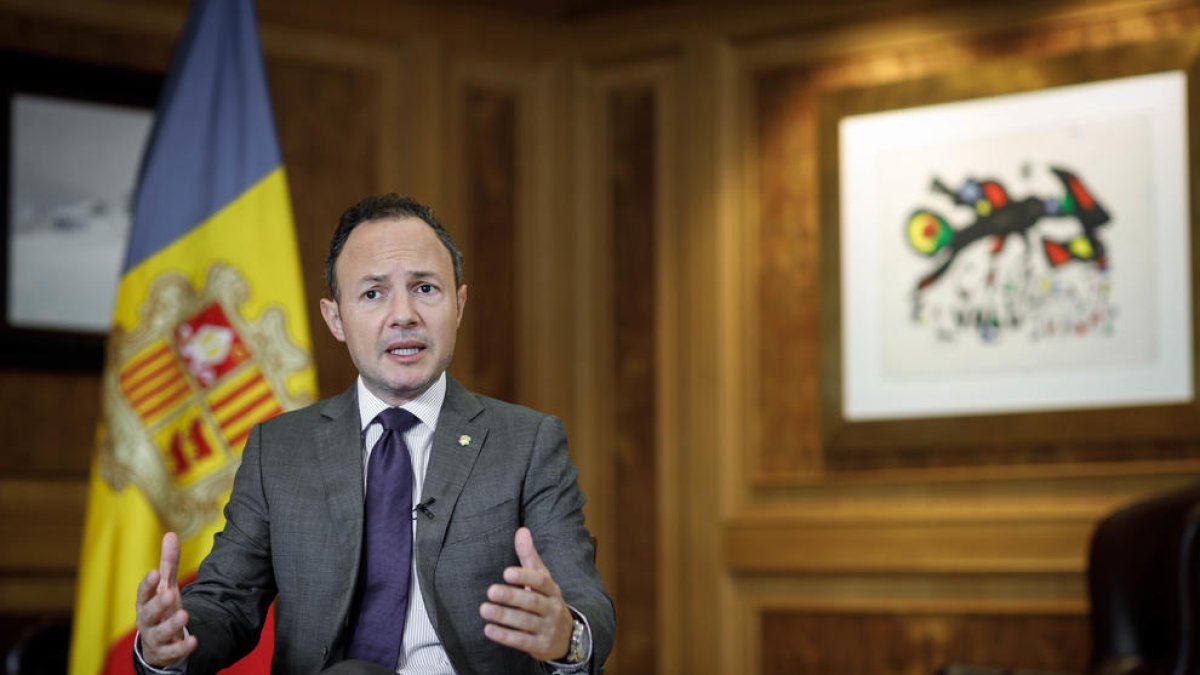 Xavier Espot durant el seu discurs