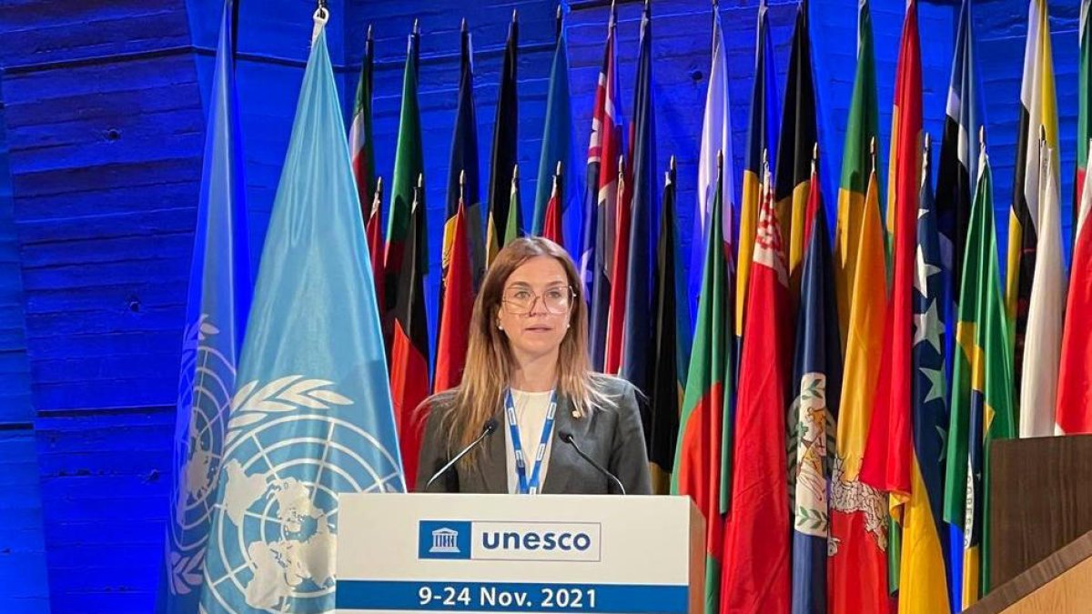 Sílvia Riva, durant el discurs.