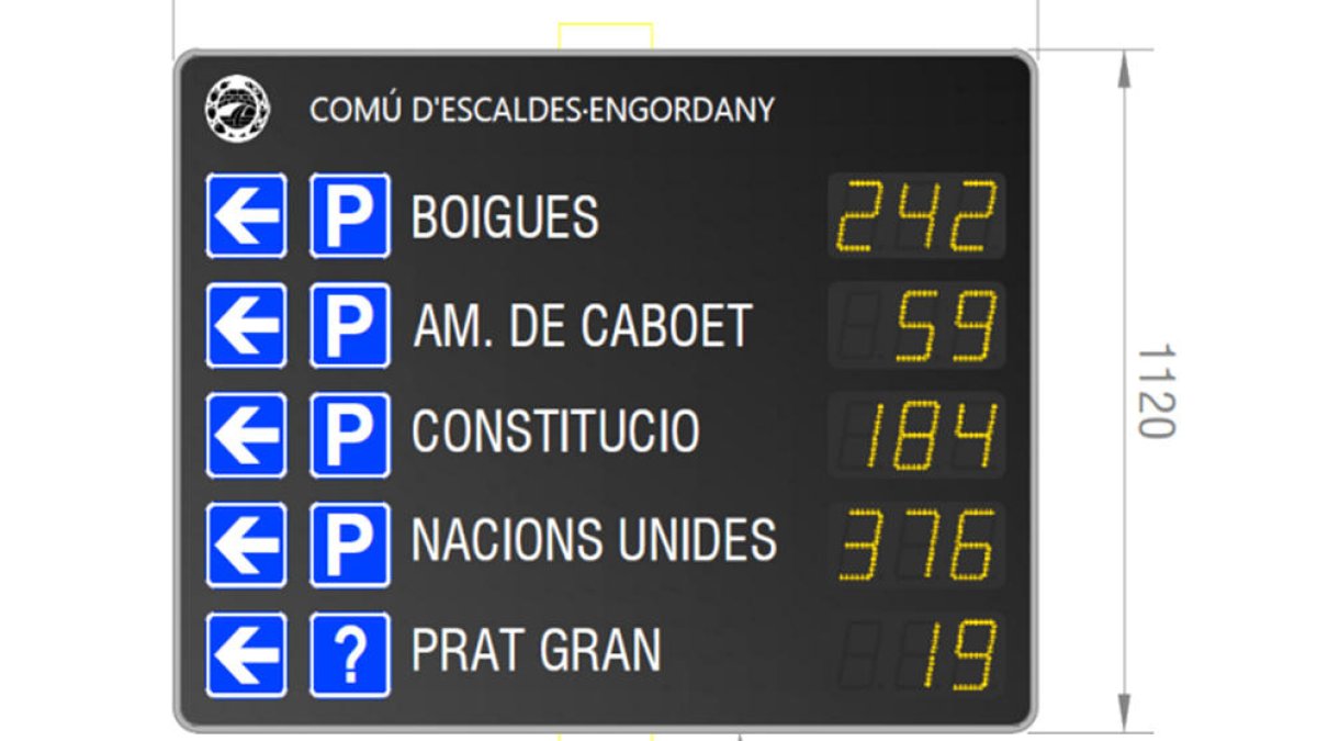 Imatge del futur panell electrònic.