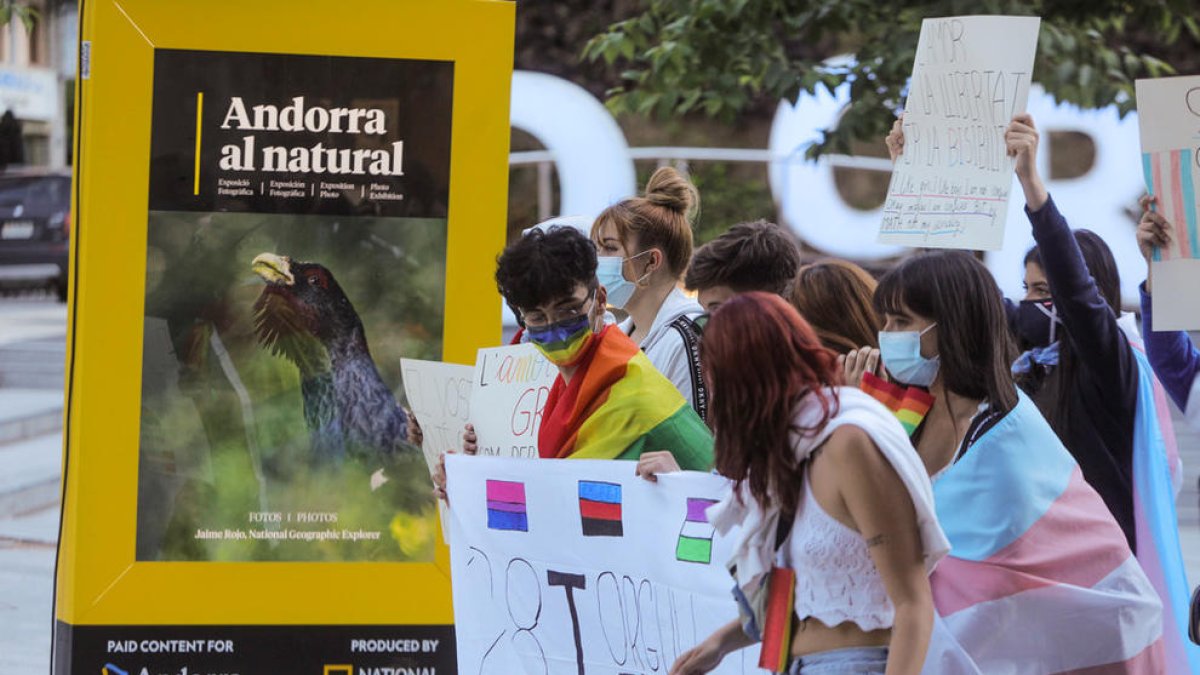 Manifestació a favor dels drets LGTBIQ+.
