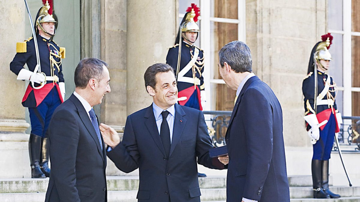 Nicolas Sarkozy i Albert Pintat, en una recepció a l'Elisi.