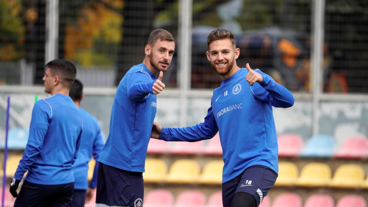 Sergio Molina i Diego González, optimistes de cara al partit d'aquest migdia a Sevilla.