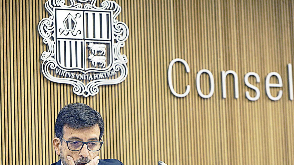El president del Fons de reserva de jubilació, Jordi Cinca, al Consell General.