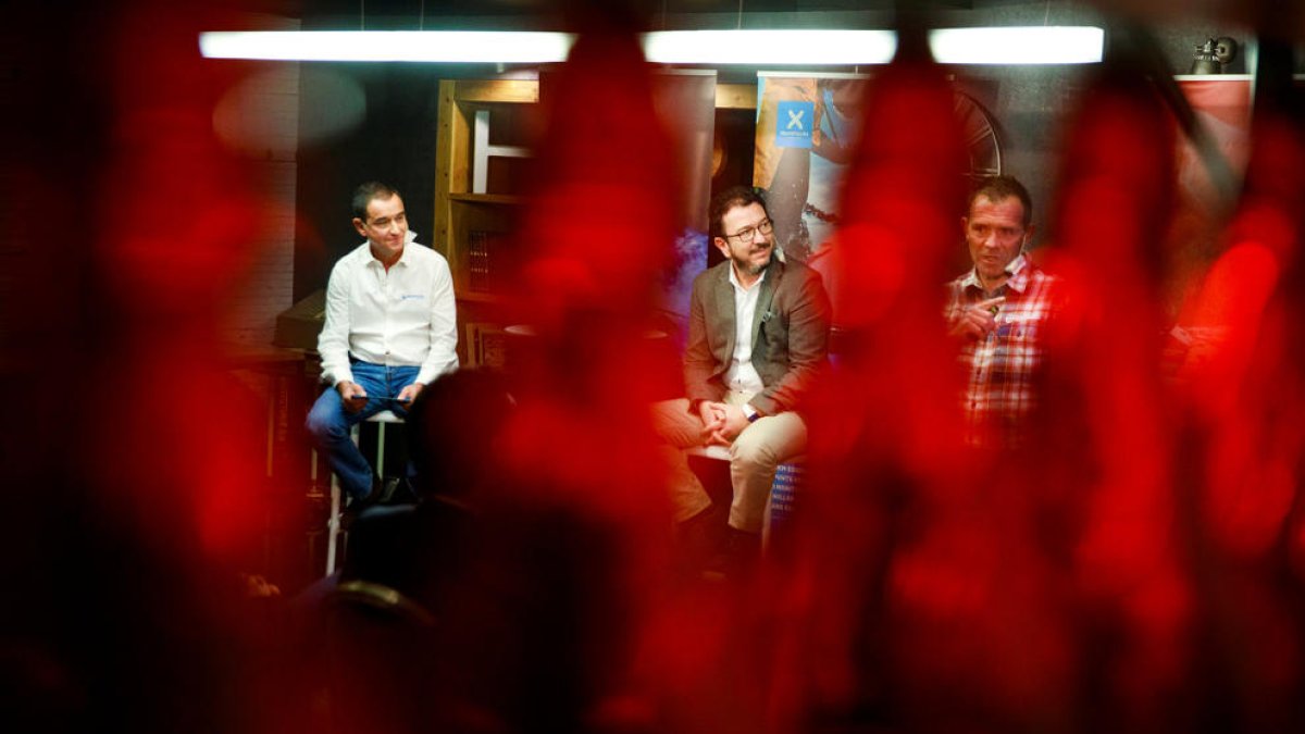 Juan Ramón Moreno, Betim Budzaku i Josep Marticella, en la presentació ahir de la temporada d'esquí.