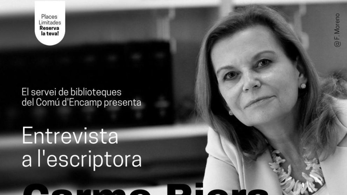 Cartell de la visita de Carme Riera