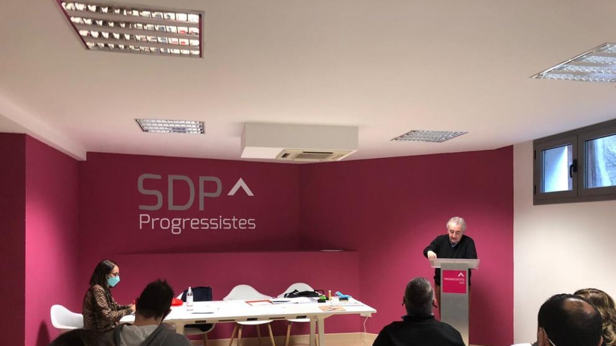 Jaume Bartumeu durant l'assemblea d'avui.