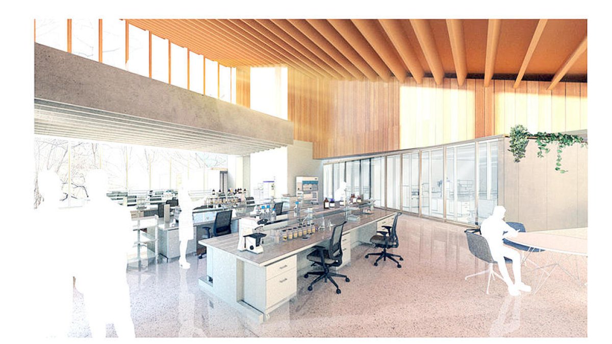 Imatge virtual de l'interior del laboratori que farà Grifols a Ordino.