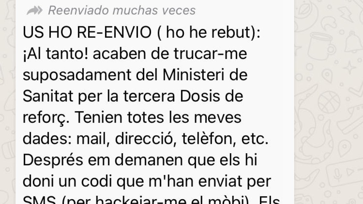 L'estafa circula per WhatsApp