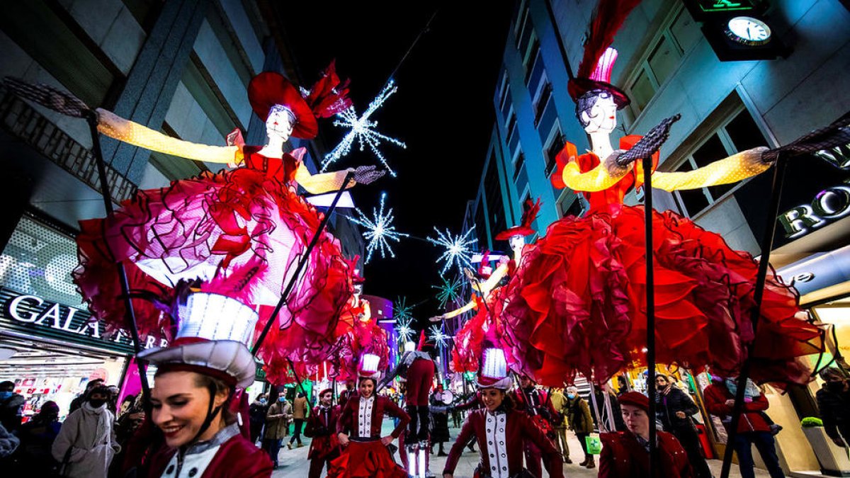 Un moment de l'espectacle itinerant.