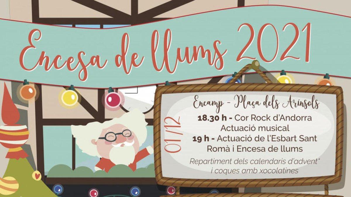 Encesa de llums i repartiment de calendaris d'advent