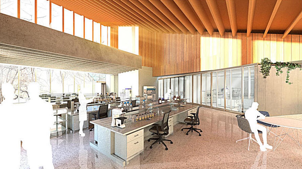 Imatge virtual de l'interior del laboratori.