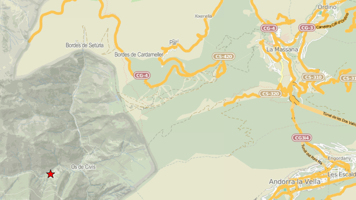 Localització del terratrèmol d'aquest matí