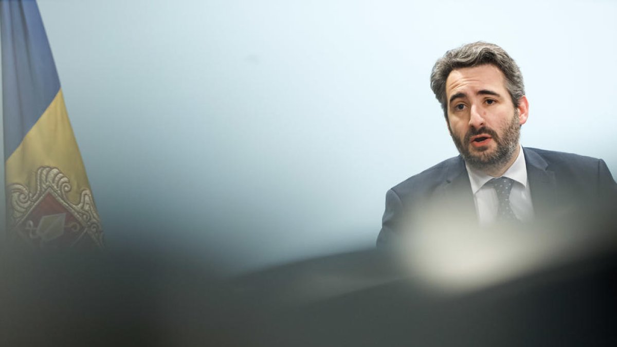 Èric Jover, durant la roda de premsa posterior al consell de ministres