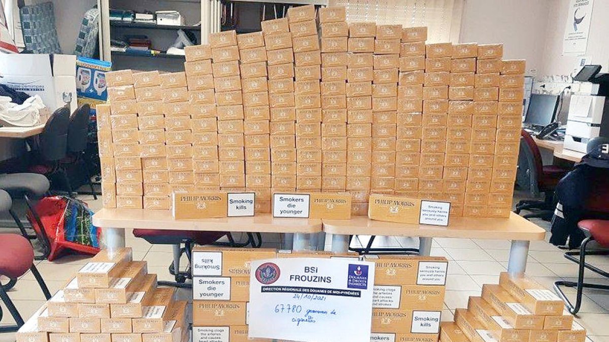 Tabac intervingut pels duaners francesos.