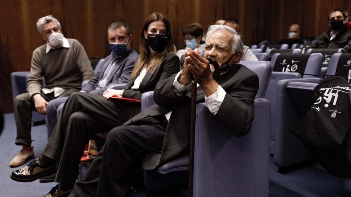 Sílvia Riva ahir al vespre a l'acte d'homenatge a Sergi Mas