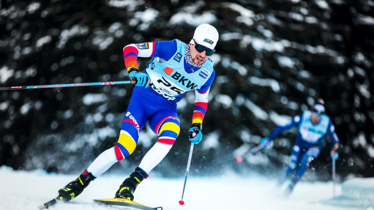 Esteve, durant la cursa a Davos.