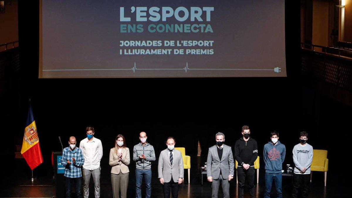 Els esportistes premiats, a l'Auditori Nacional.