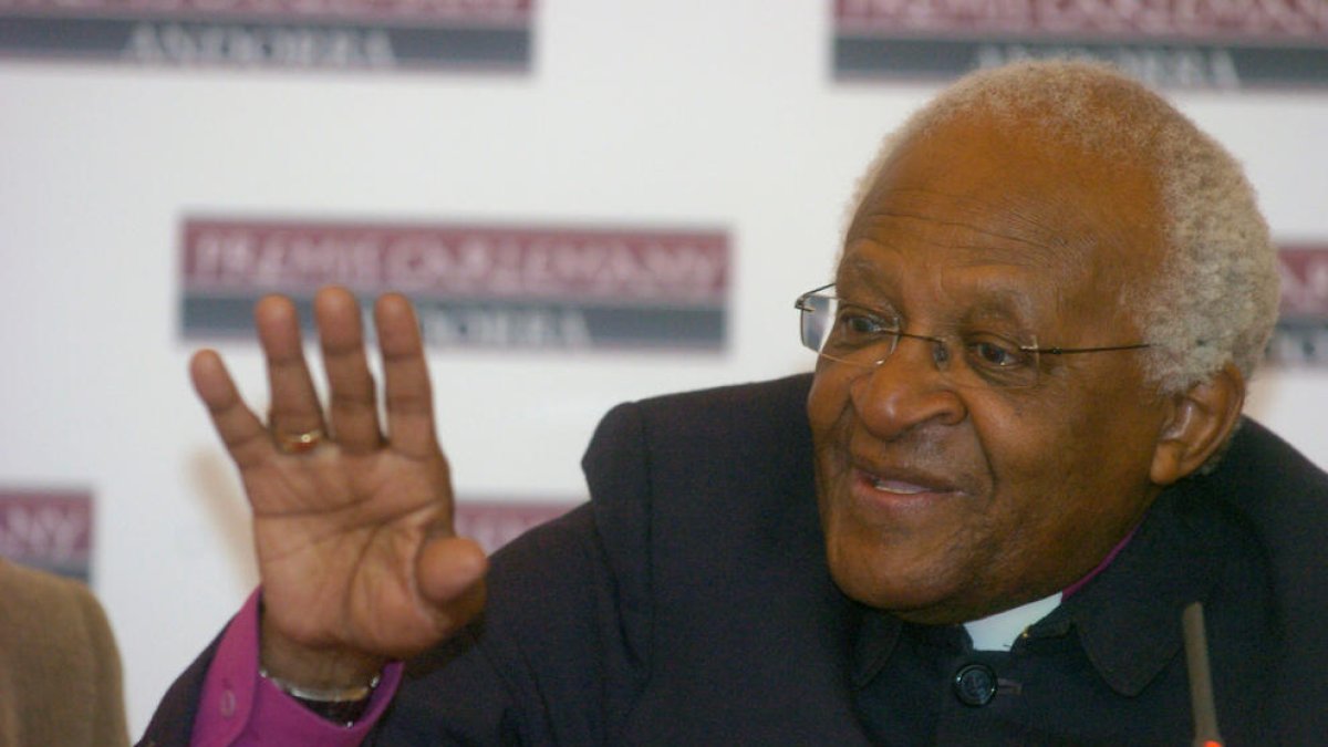 Desmond Tutu en la seva estada a Andorra.