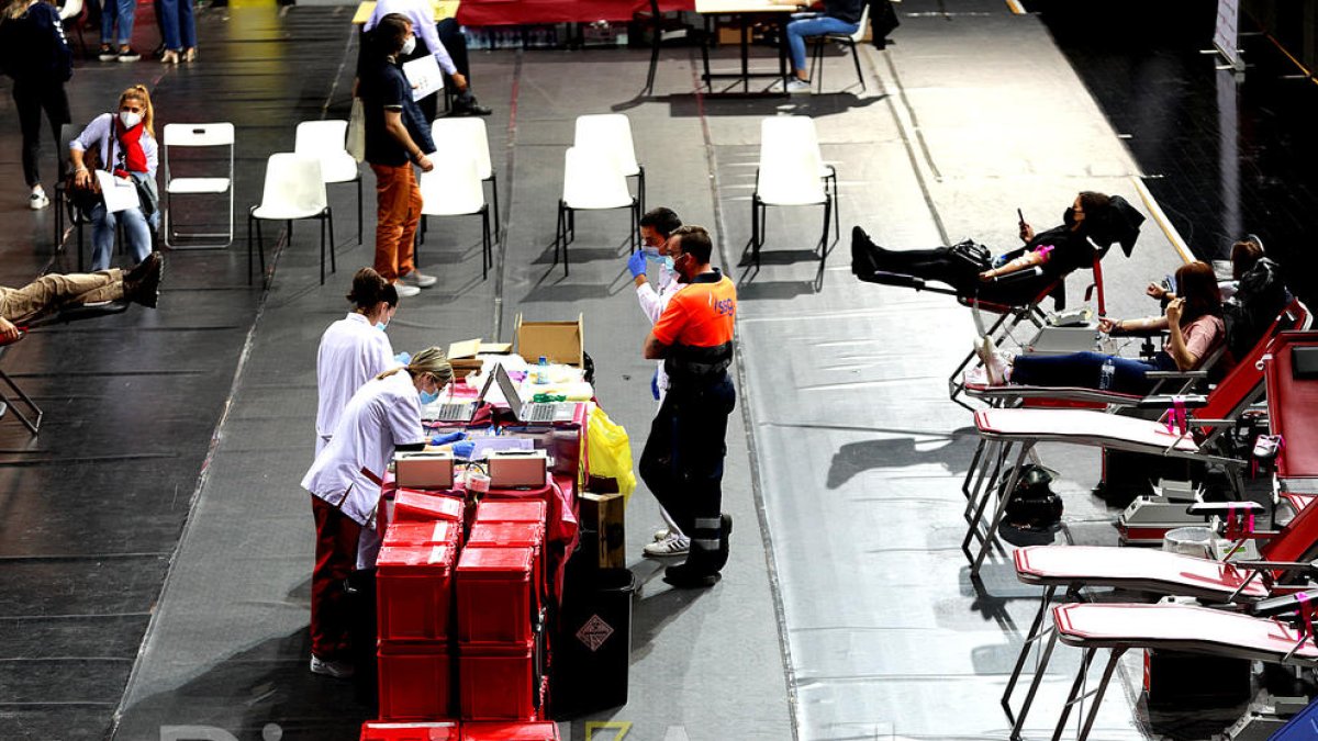 Donació de Sang al Poliesportiu. Creu Roja