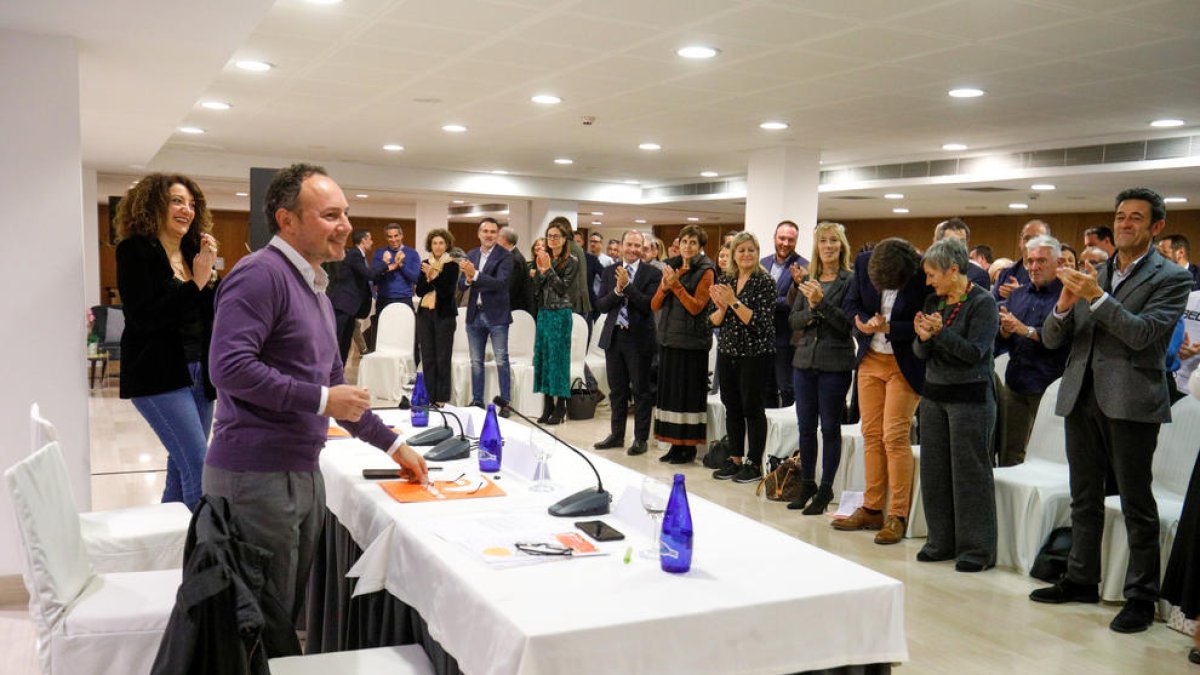 Un moment del discurs d'Espot al setè congrés de DA.
