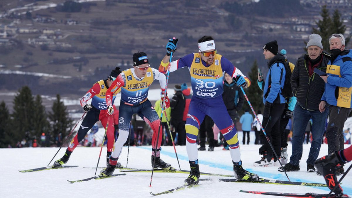 Irineu Esteve en un moment de la cursa al Trentino.